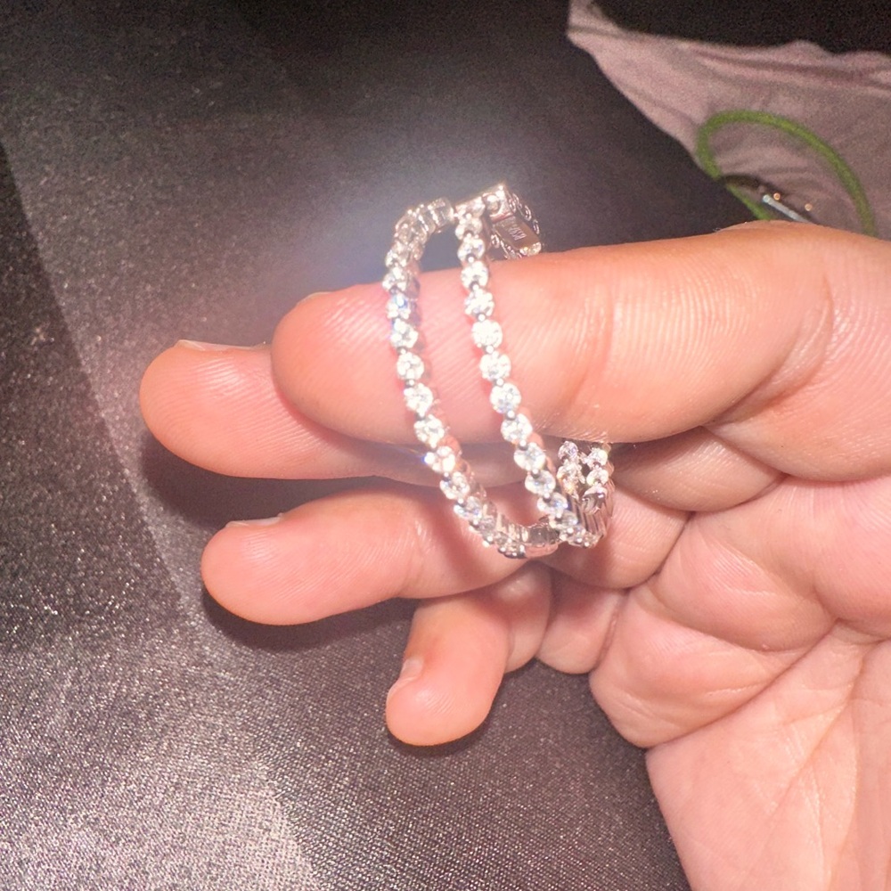 Sterling silver Moissanite hoop earrings